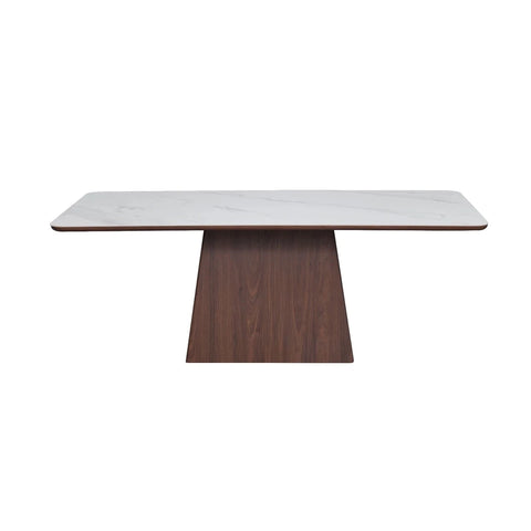 Modern 200cm dining table with walnut base