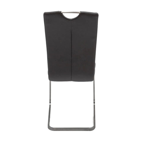 Set of 4 Enzio Grey Faux Leather Cantilever Dining Chairs