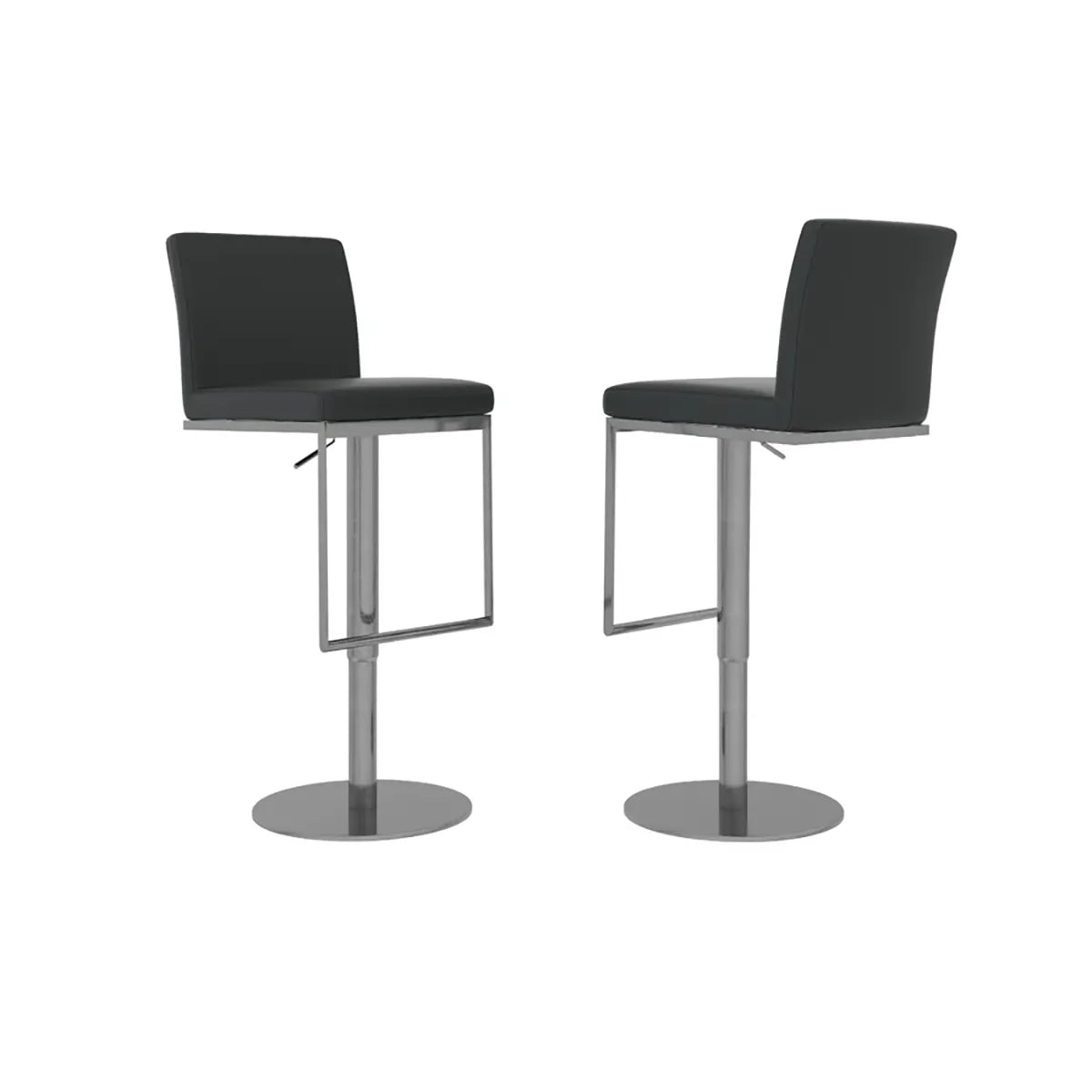 Enzo Taupe Leather Bar Stool - Set of 2