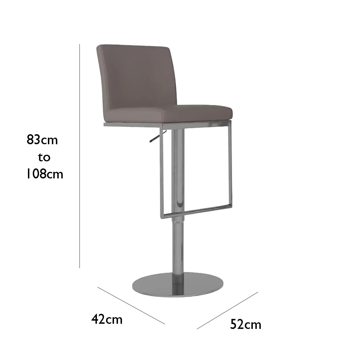 Enzo Taupe Leather Bar Stool - Set of 2