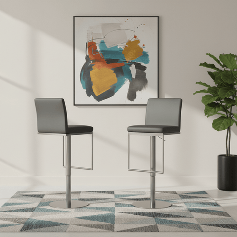 Enzo Leather Bar Stool - Set of 2