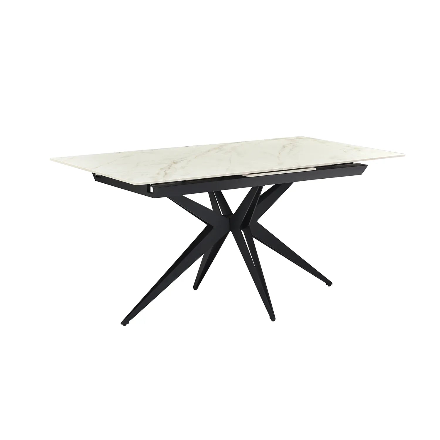 Ethan 1.6M White Sintered Stone Ext Dining Table with Swivel Dining Chairs - Pendle Village Furniture