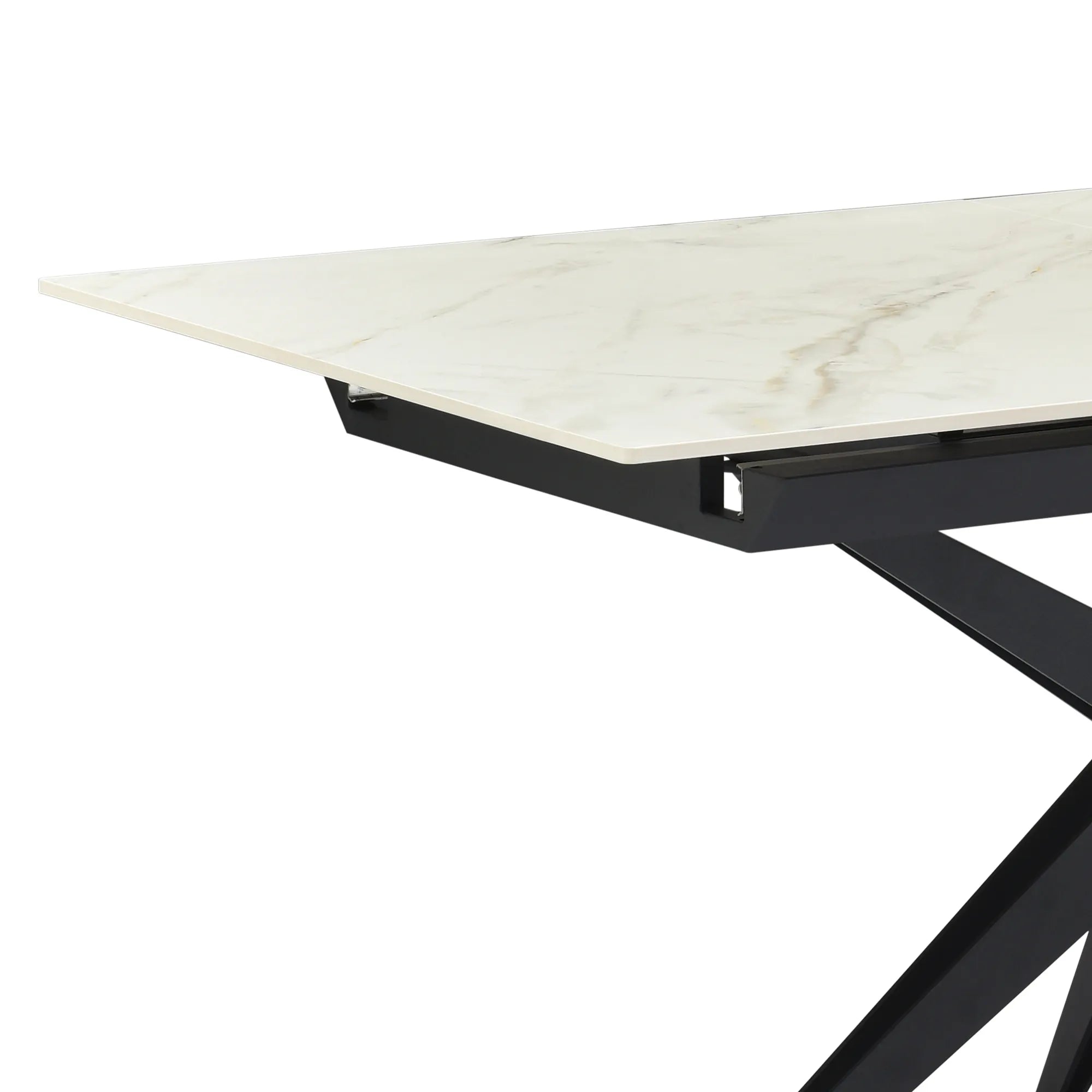 Ethan 1.6M White Sintered Stone Ext Dining Table with Swivel Dining Chairs - Pendle Village Furniture