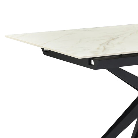 Ethan 1.6M White Sintered Stone Ext Dining Table with Swivel Dining Chairs - Pendle Village Furniture