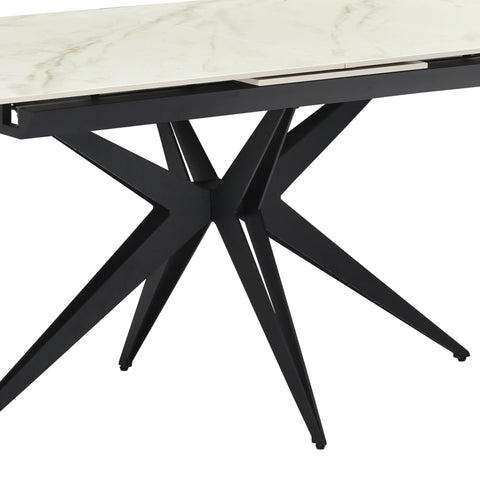 Ethan 1.6M White Sintered Stone Ext Dining Table with Swivel Dining Chairs - Pendle Village Furniture