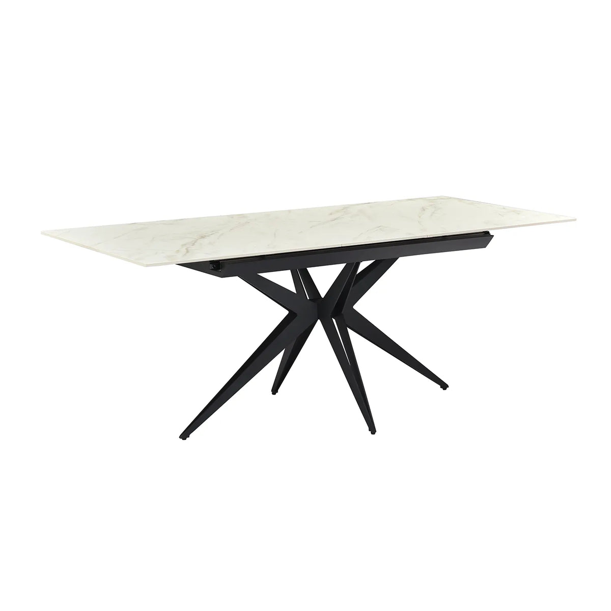 Ethan 1.6M White Sintered Stone Ext Dining Table with Swivel Dining Chairs - Pendle Village Furniture