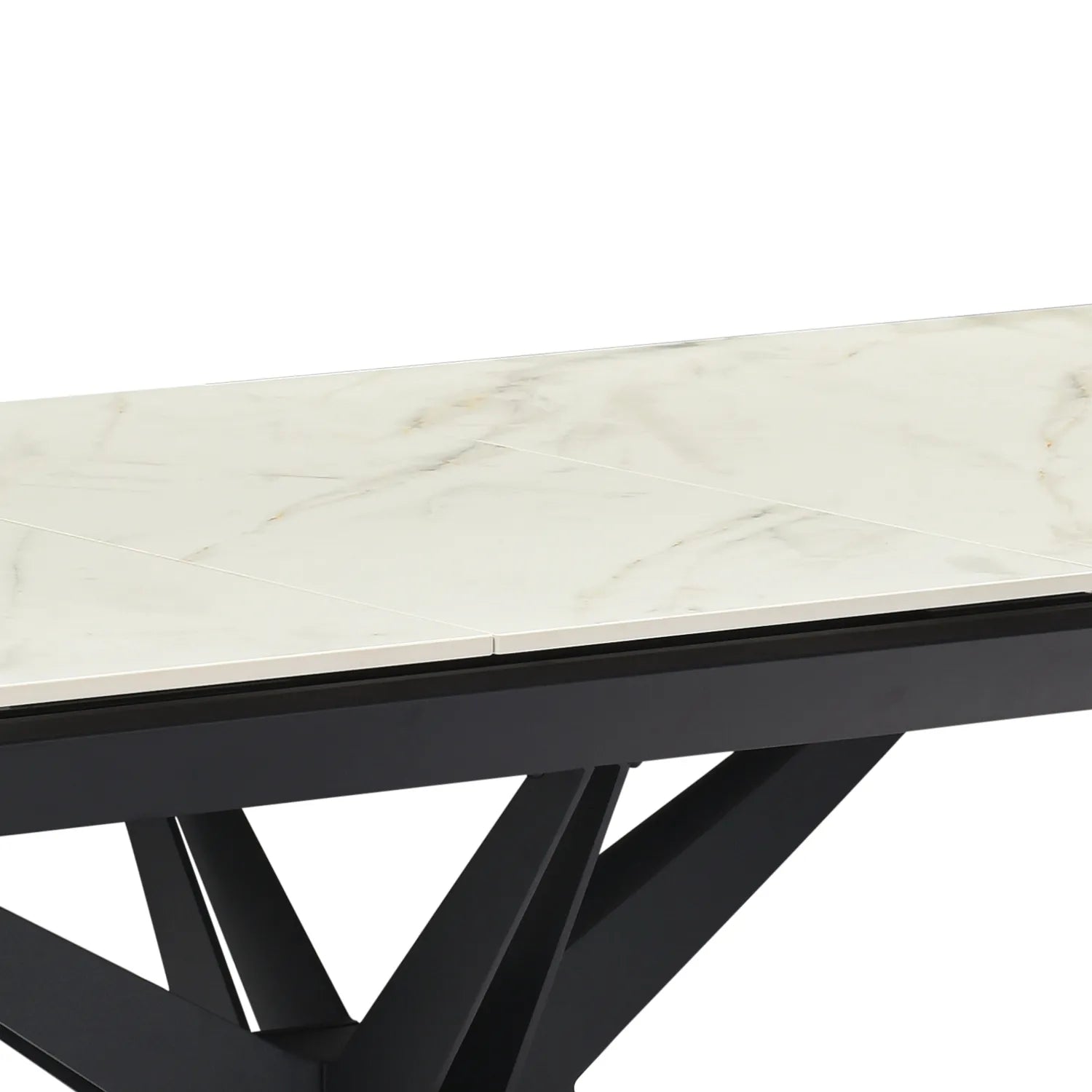 Ethan 1.6M White Sintered Stone Ext Dining Table with Swivel Dining Chairs - Pendle Village Furniture