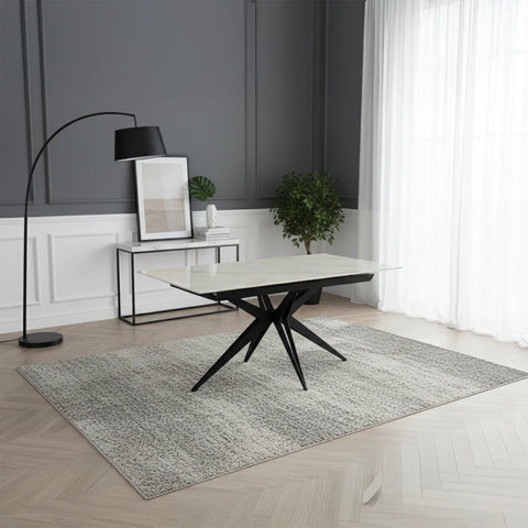 Ethan 1.6M White Sintered Stone Autorise Extending Dining Table - Pendle Village Furniture