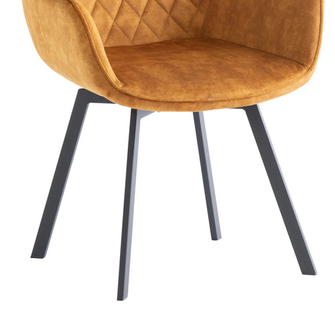 Eton Velvet Fabric Swivel Dining Armchair – Set of 4 - Pendle Village Furniture