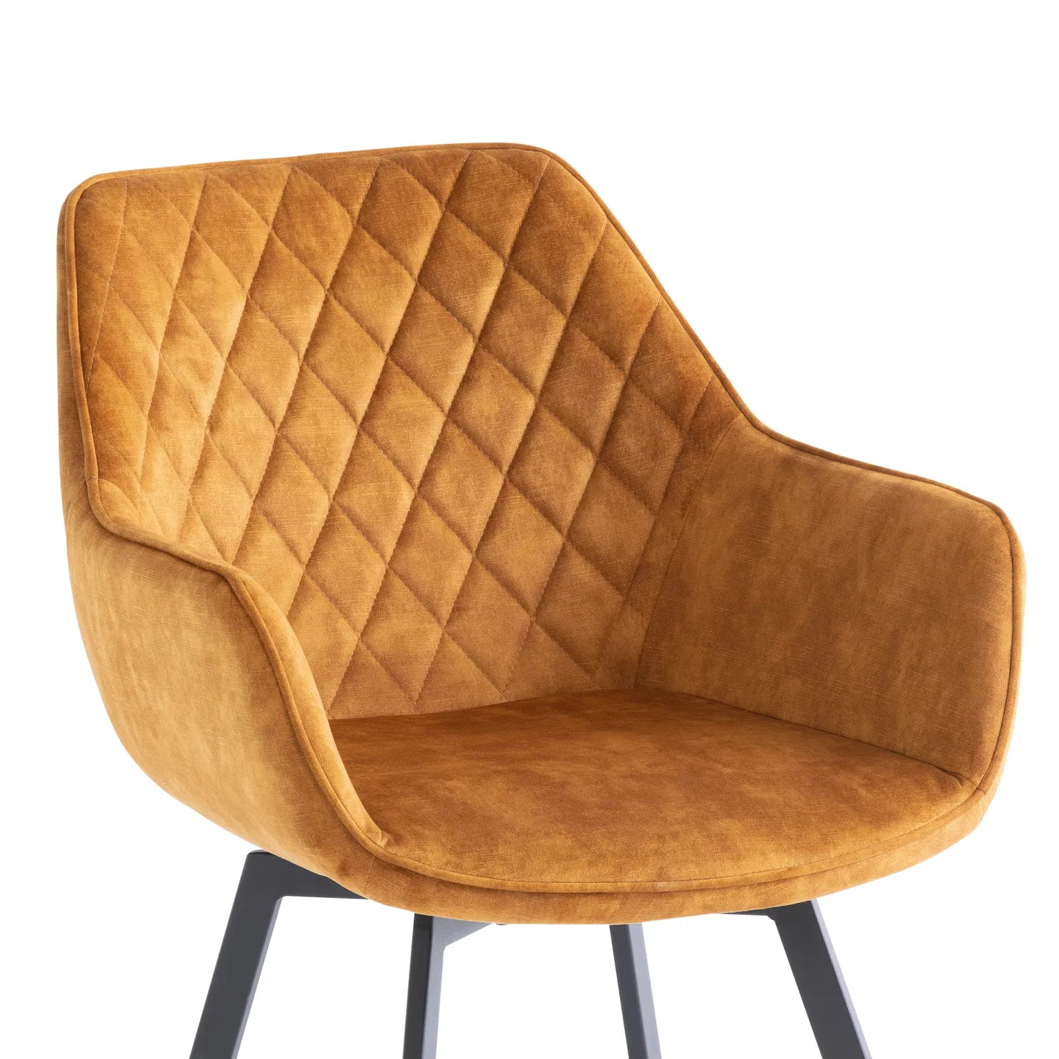 Eton Velvet Fabric Swivel Dining Armchair – Set of 4 - Pendle Village Furniture
