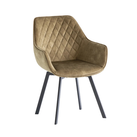 Eton Velvet Fabric Swivel Dining Armchair – Set of 4 - Pendle Village Furniture