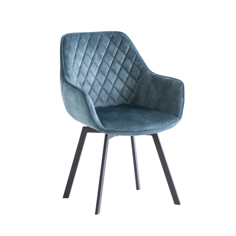 Eton Velvet Fabric Swivel Dining Armchair – Set of 4 - Pendle Village Furniture