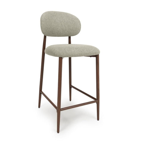 Etta Fabric Alabaster Bar Chair - Side Angle view