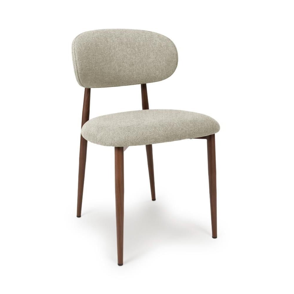Etta Fabric Alabaster Dining Chair - Side view