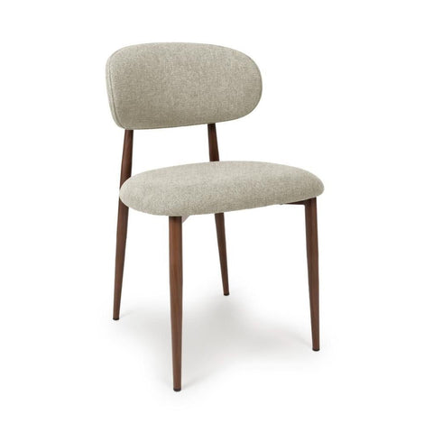 Etta Fabric Alabaster Dining Chair - Side view