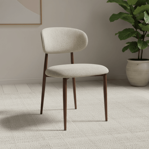 Etta Fabric Alabaster Dining Chair - Styled in a Bedroom