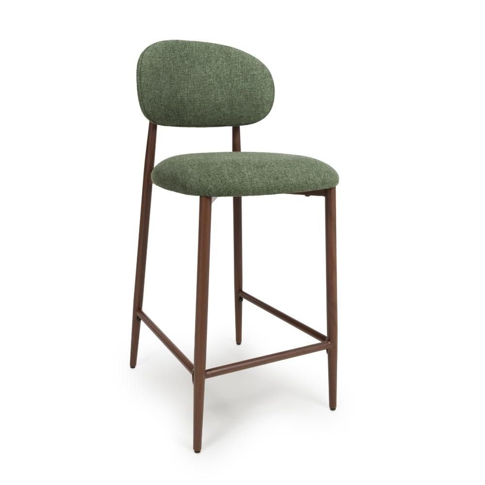 Etta Fabric Green Bar Chair - Side view