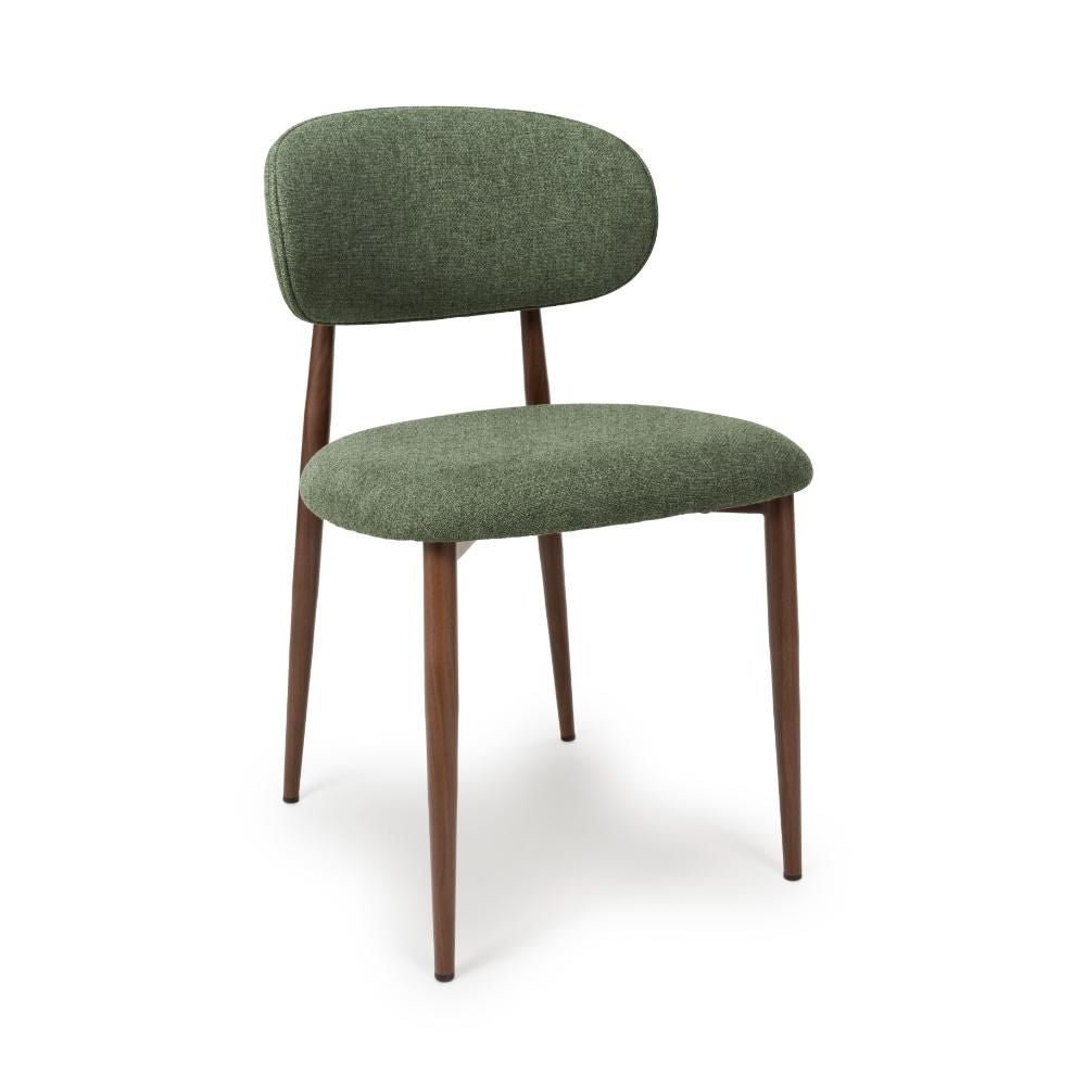 Etta Fabric Green Dining Chair - Side Angle view