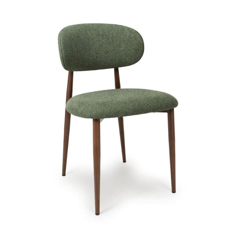 Etta Fabric Green Dining Chair - Side Angle view