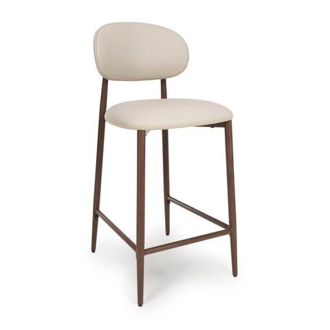 Etta Fabric Taupe Bar Chair - Side Angle view