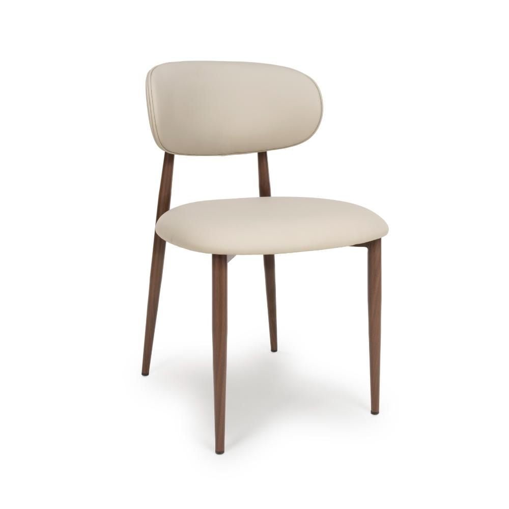 Etta Fabric Taupe Dining Chair - Side view