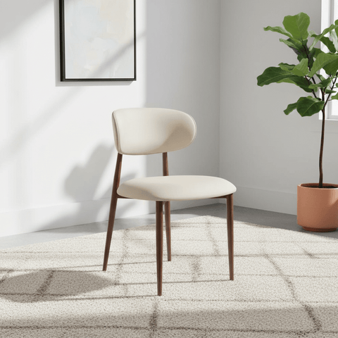 Etta Fabric Taupe Dining Chair - Styled in a living room