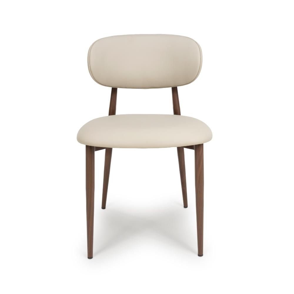 Etta Fabric Taupe Dining Chair - Front view