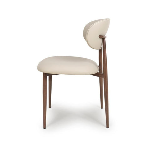 Etta Fabric Taupe Dining Chair - Full side view