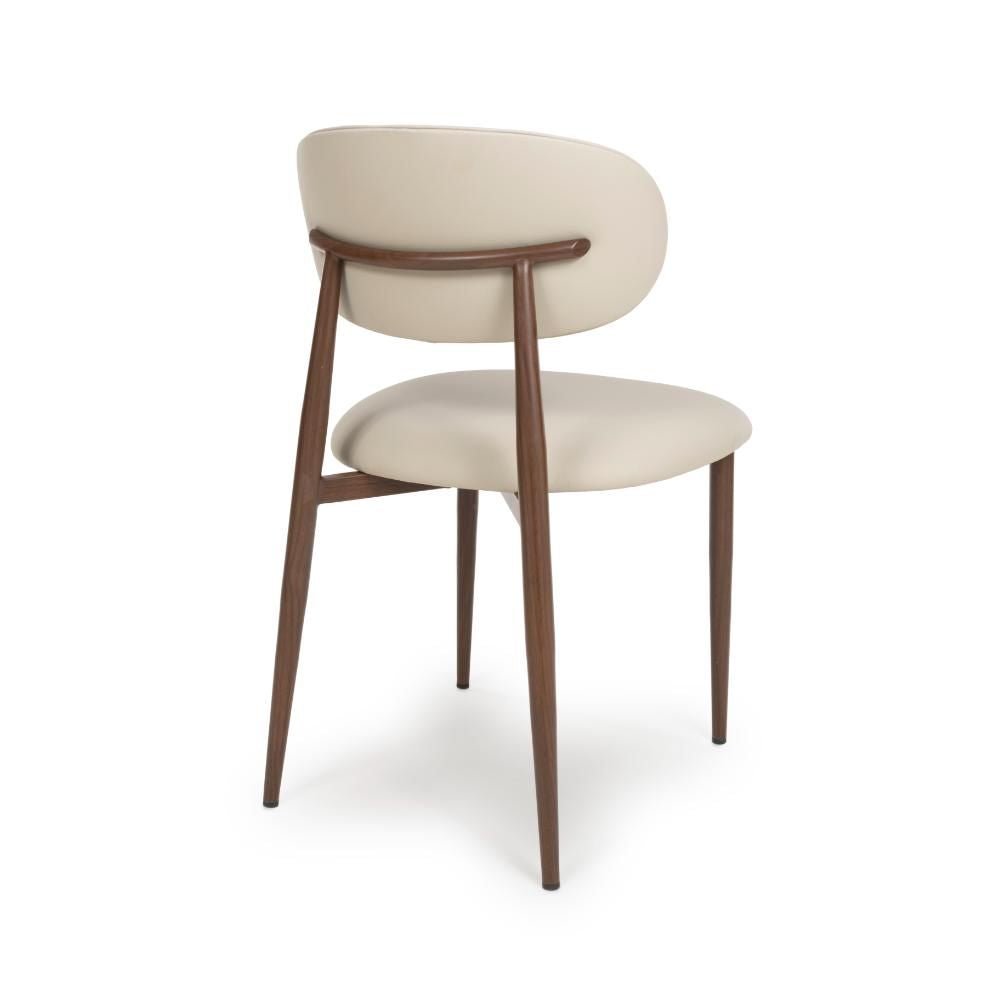 Etta Fabric Taupe Dining Chair - Back side view