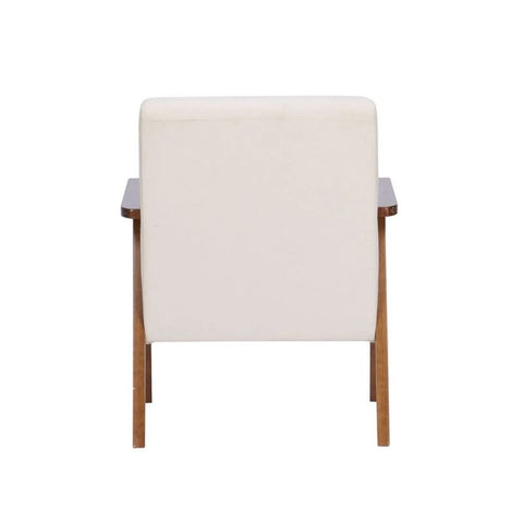 Textured bouclé upholstery adding depth and style.