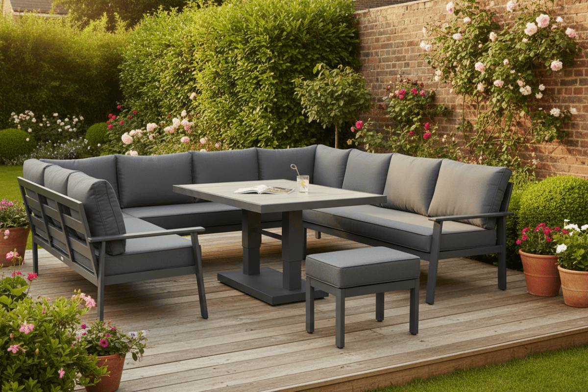 Evershire Rise U-Shape Rising Dining Set-Garden Furniture