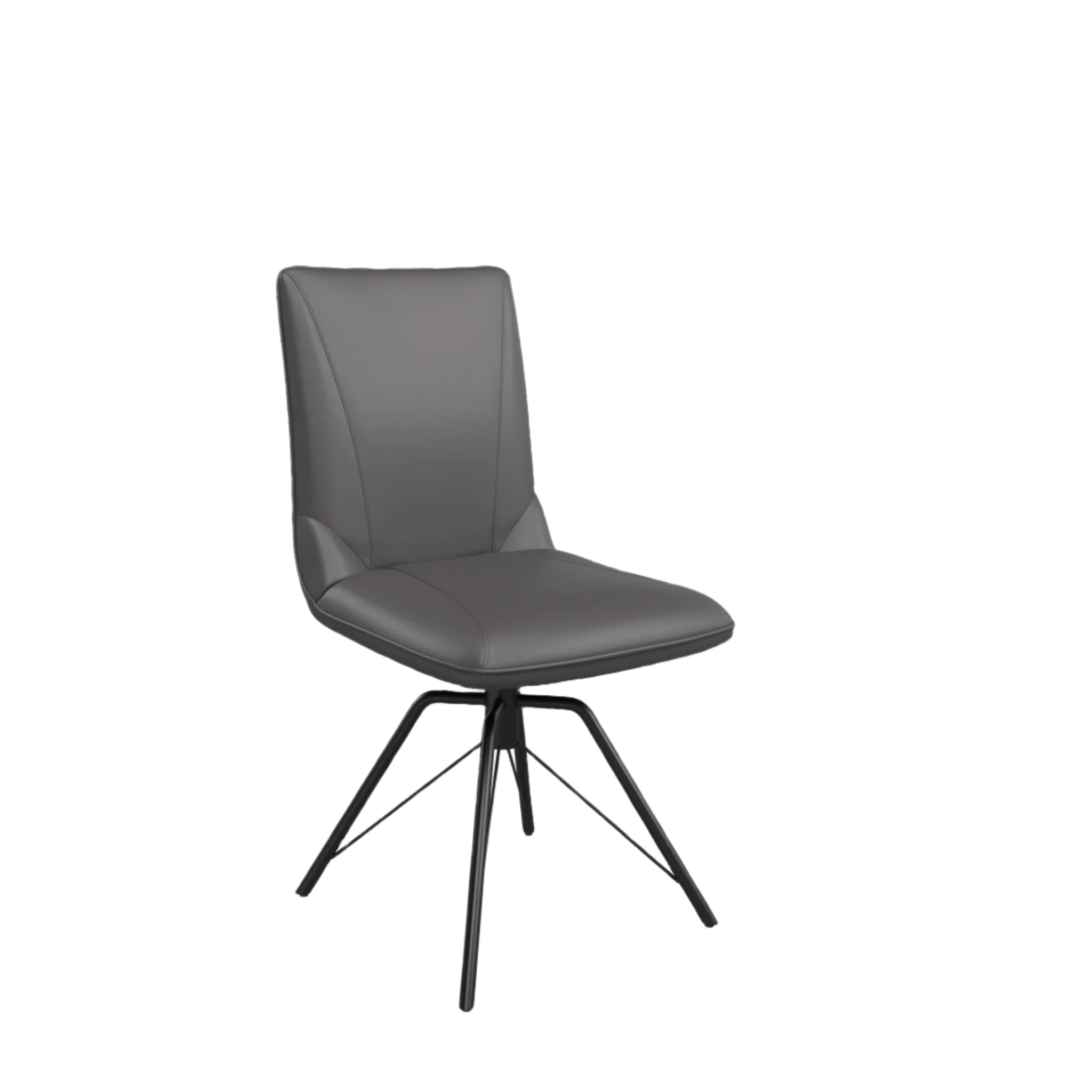 Toronto 110cm White Marble Look Round Dining Table with Grey Leather Dining Chairs - Pendle Village Furniture