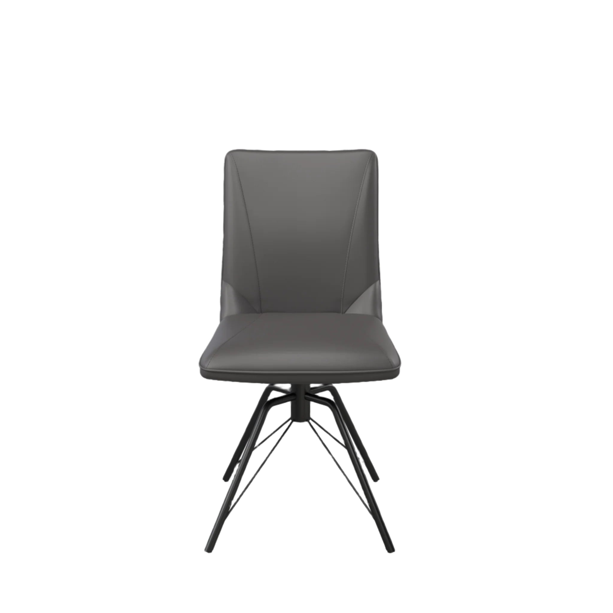 Toronto 110cm White Marble Look Round Dining Table with Grey Leather Dining Chairs - Pendle Village Furniture
