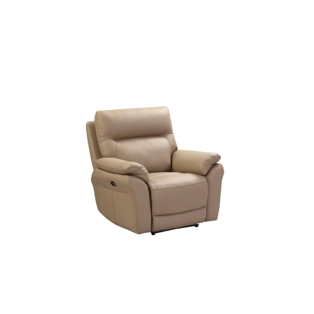 Foster Latte Leather Electric Reclining Armchair - Pendle Village Furniture