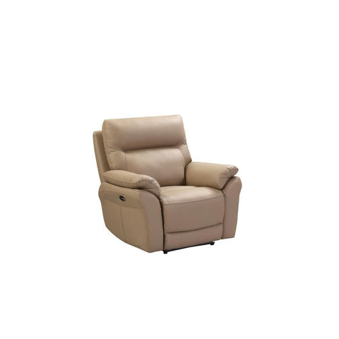 Foster Latte Leather Electric Reclining Armchair - Pendle Village Furniture