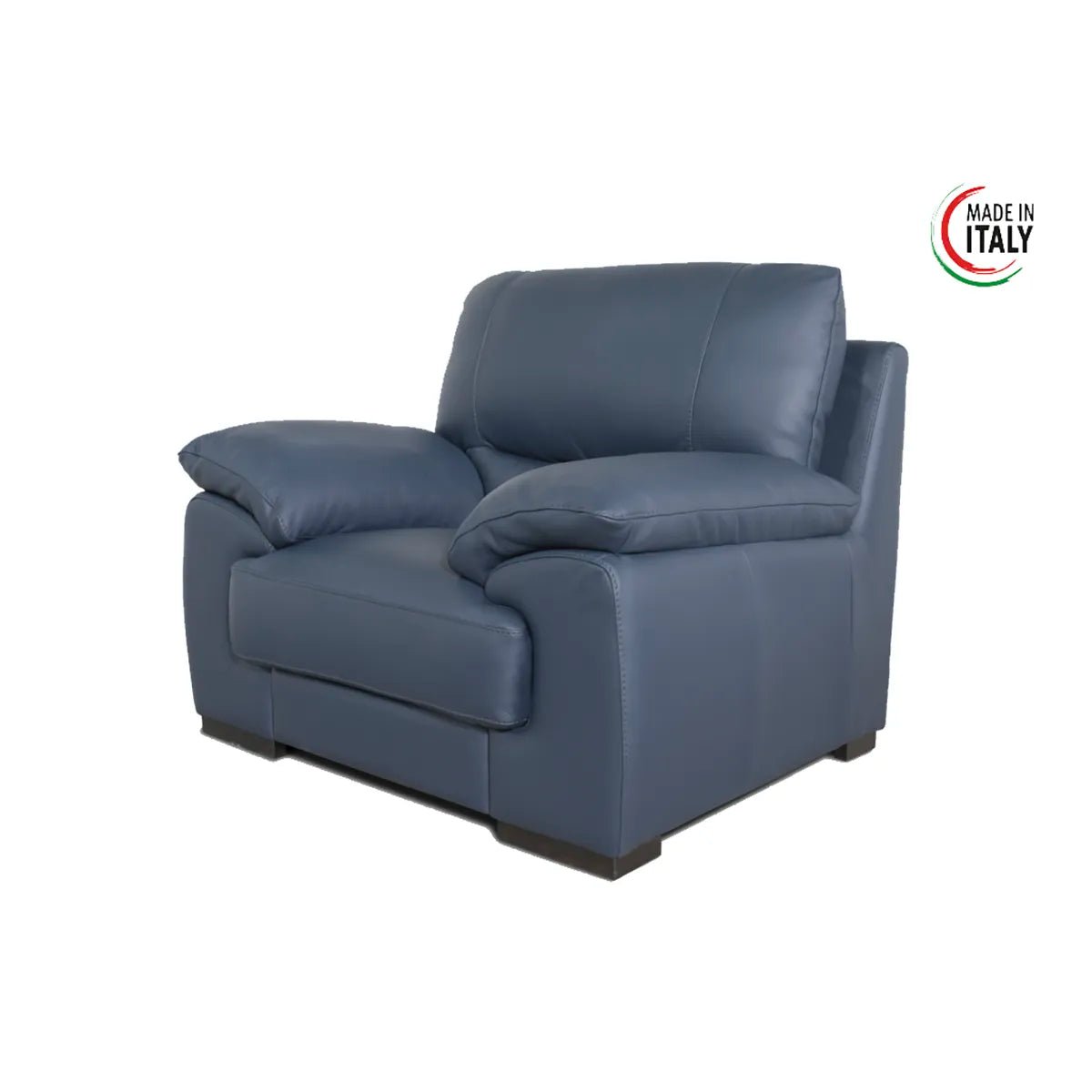 Falcon Italian Leather Armchair in Navy Blue - Pendle Village Furniture