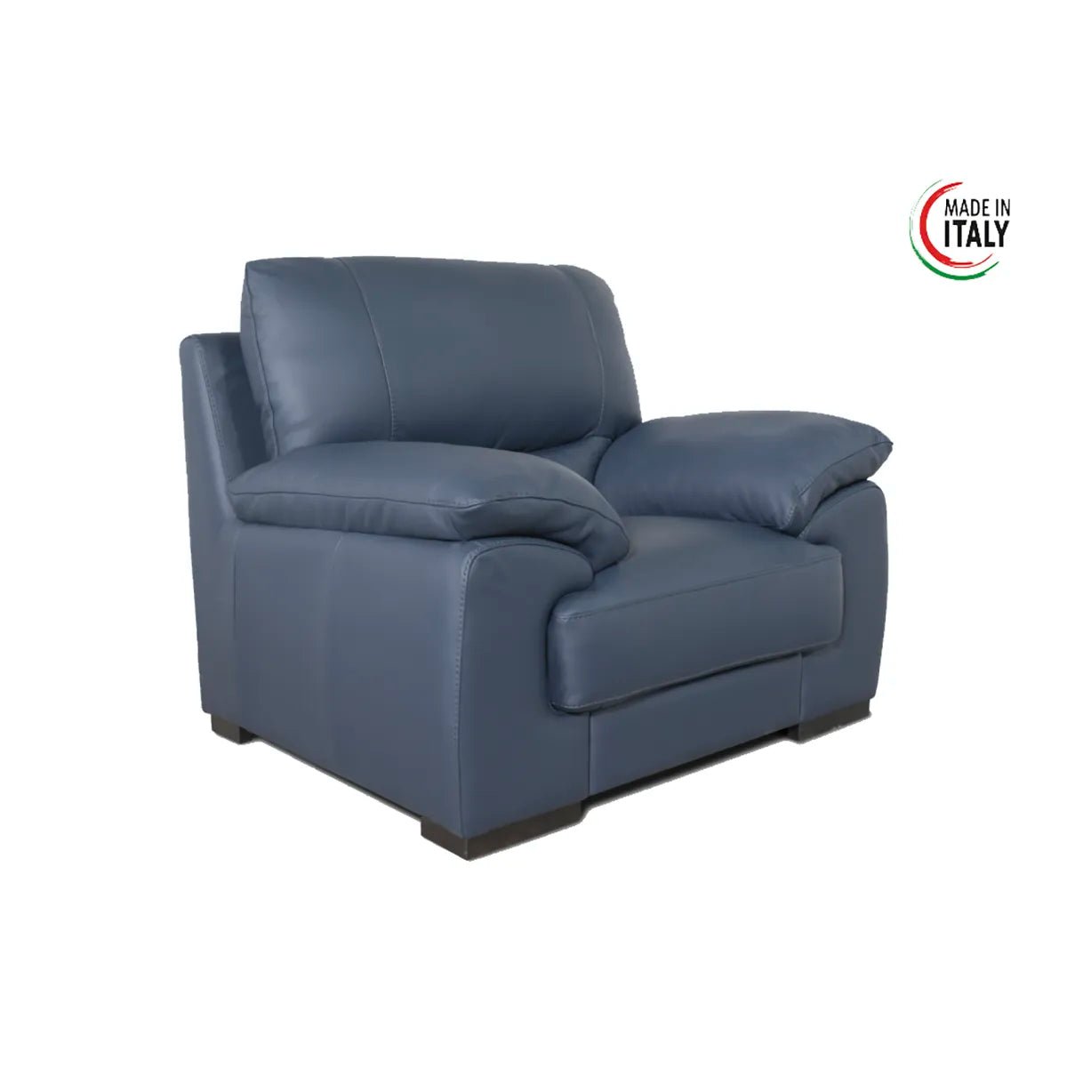 Falcon Italian Leather Armchair in Navy Blue - Pendle Village Furniture