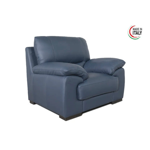 Falcon Italian Leather Armchair in Navy Blue - Pendle Village Furniture
