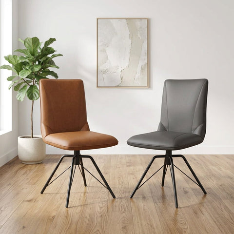 Fara Faux Leather Swivel Dining Chairs – Set of 4, 6 or 8
