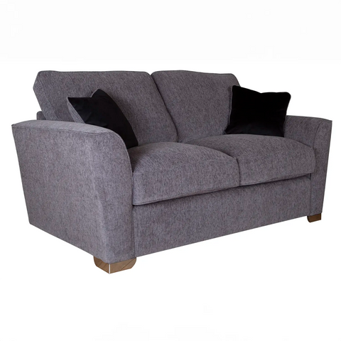 Fargo Charcoal Grey Fabric Upholstered 2 Seater Sofa - Angled Sofa