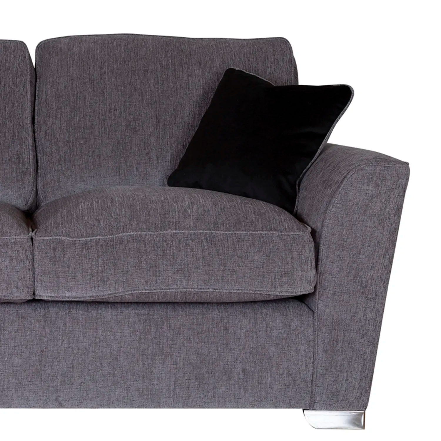 Fargo Charcoal Grey Fabric Upholstered 2 Seater Sofa - Close Up of Sofa Design