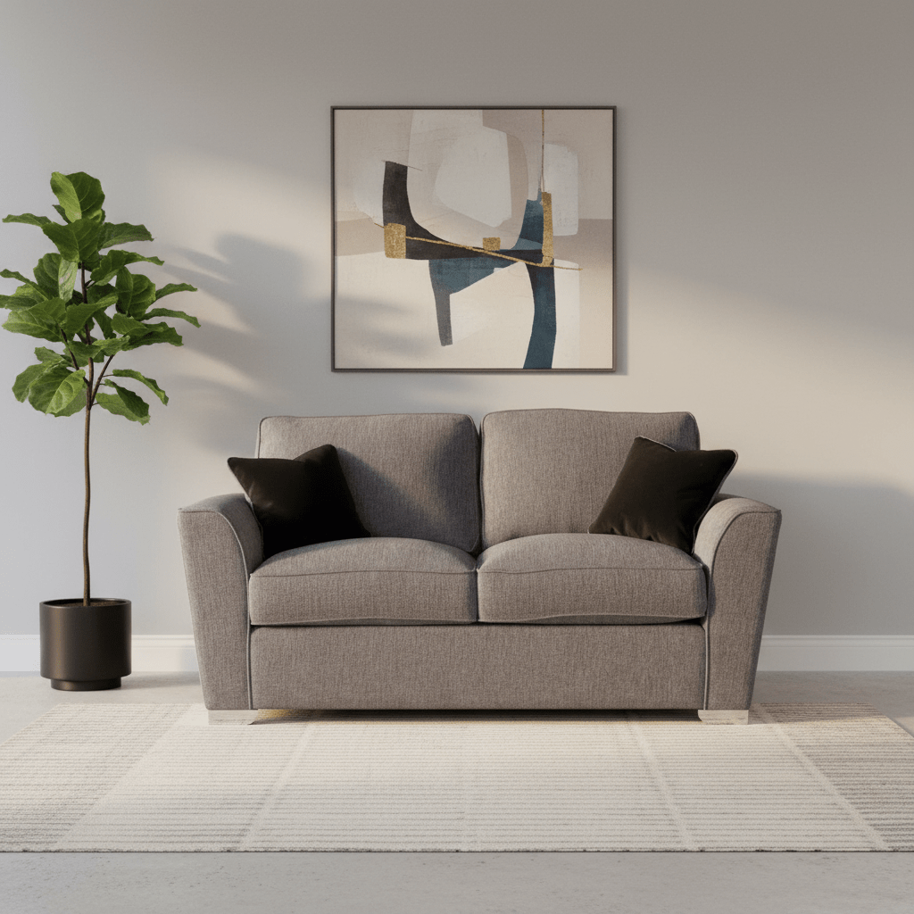 Fargo Charcoal Grey Fabric Upholstered 2 Seater Sofa