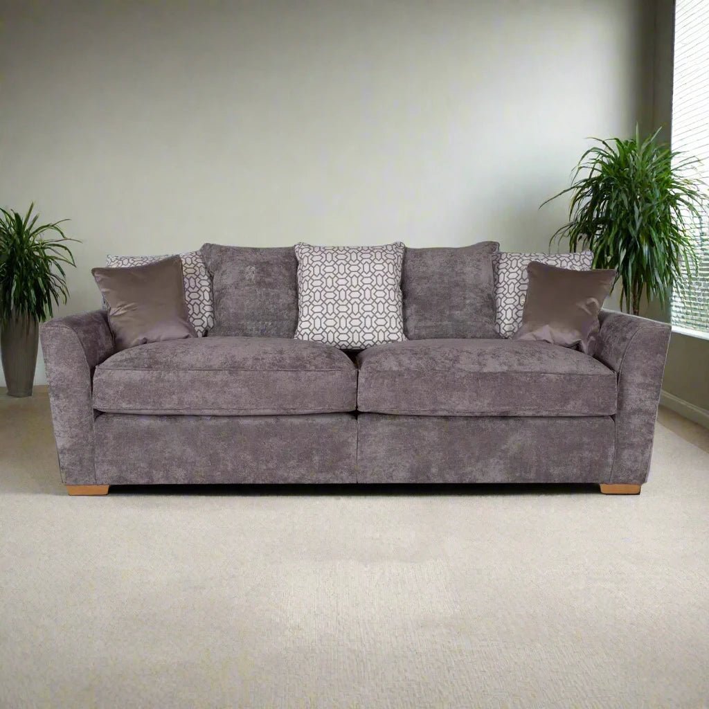 Fargo Kingston Grey Fabric Upholstered 3 Seater Sofa - Pendle Village Furniture