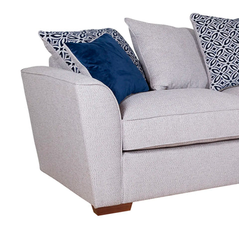 Fargo Grey and Blue Corner Chaise Sofa Group, available in a variety of fabrics and colours - Close Up of Sofa Design