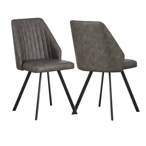 Federic Distressed PU Leather Dining Chairs – Set of 4