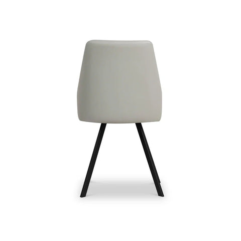 Federic Light Grey Leather Set of 4 Dining Chairs - Pendle Village Furniture