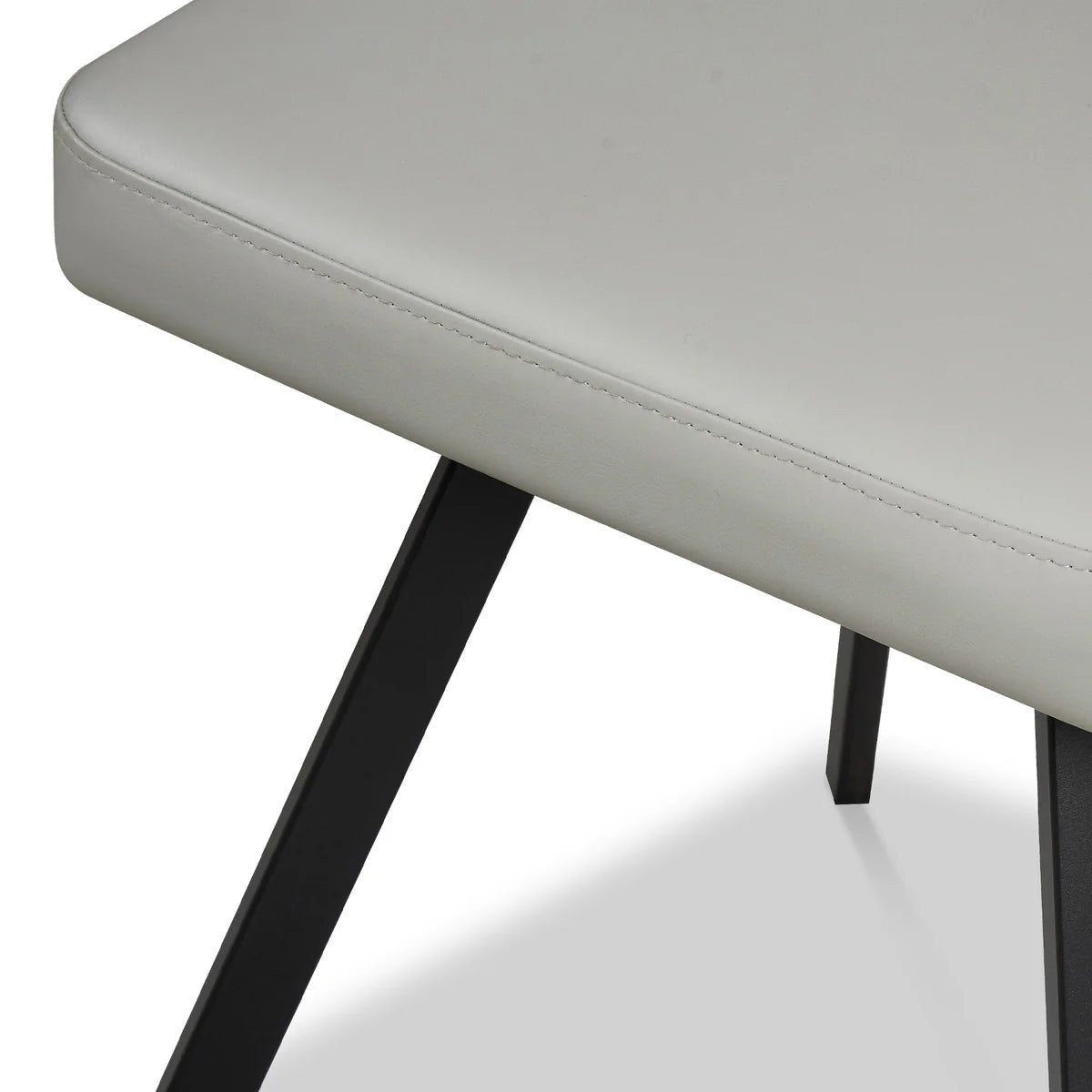 Federic Light Grey Leather Set of 4 Dining Chairs - Pendle Village Furniture