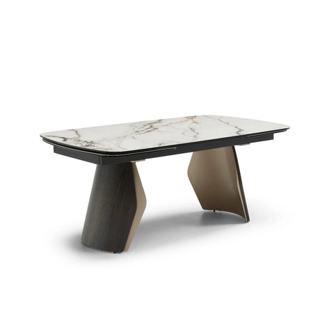 Fina Extending Dining Table Black Ash Stone