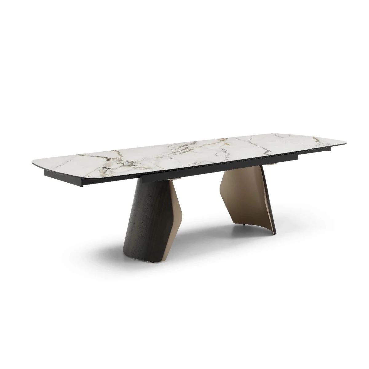 Luxury dining table with black ash sculptural base
