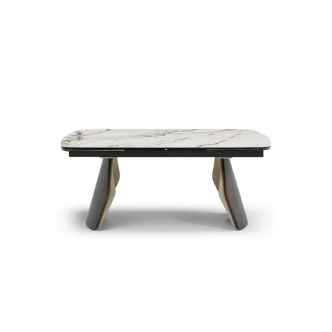 Fina premium dining table with architectural pedestal base
